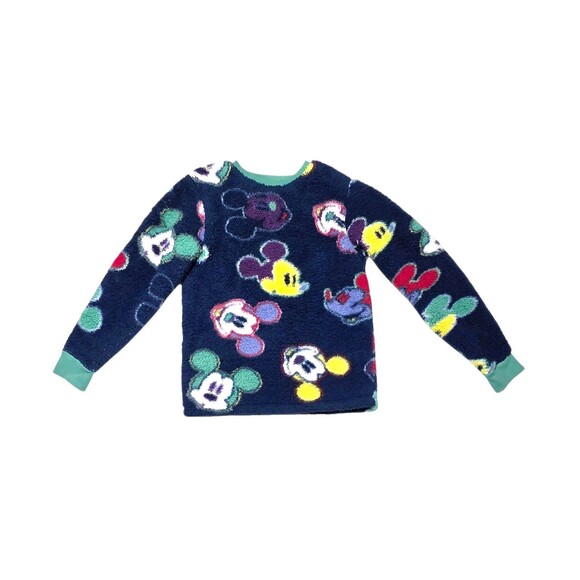 Disney Tops - DISNEY Mickey Mouse Fleece Sherpa Pullover Top Sz XS Long Sleeves Soft Cozycore